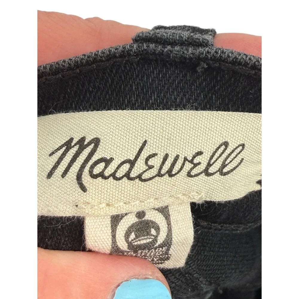 Madewell Womens Perfect Vintage Wide-Leg Jeans Black Wash Denim Raw Hem Size 31 - Picture 3 of 13